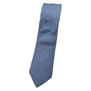 HUGO BOSS Men's 100% Silk Necktie LUXURY Tie XL Blue Geometric W:3" EUC